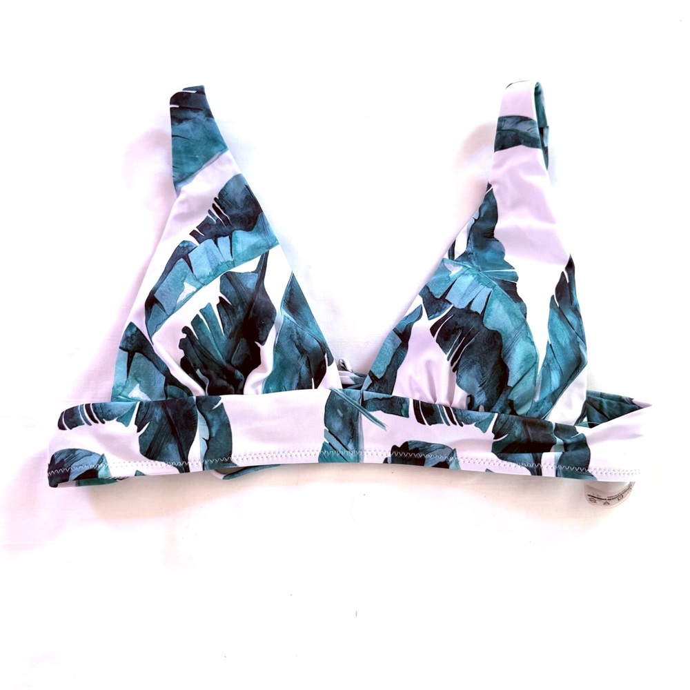 Zaful Palm Print Bikini Top